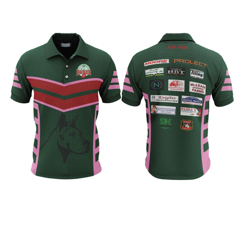 PITTSWORTH DANES JUNIOR FOOTBALL CLUB - CLUB POLO (GREEN/RED/PINK)