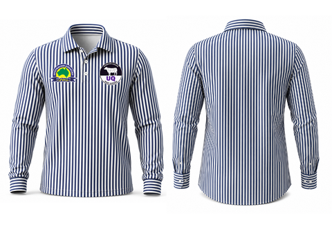 Pilbara Navy Pin Striped Dress Shirt - UQ ICMJ