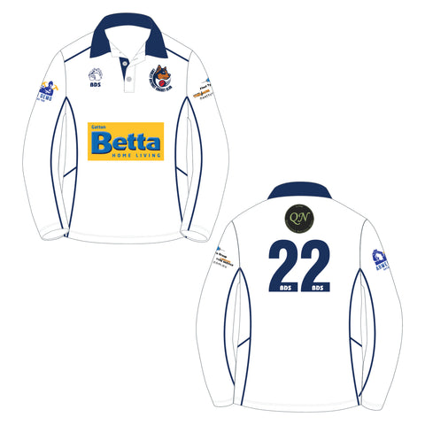 Long Sleeve White Playing Shirt - LDCC (Level 2, Level 3 & Seniors)